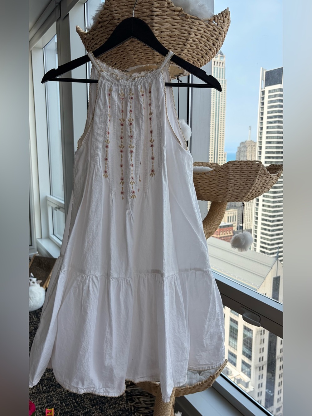 Zara White Girls' Elastic-Waist Top